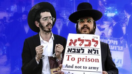 Haredim protesting